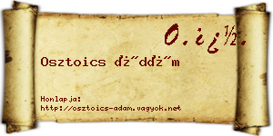 Osztoics Ádám névjegykártya
